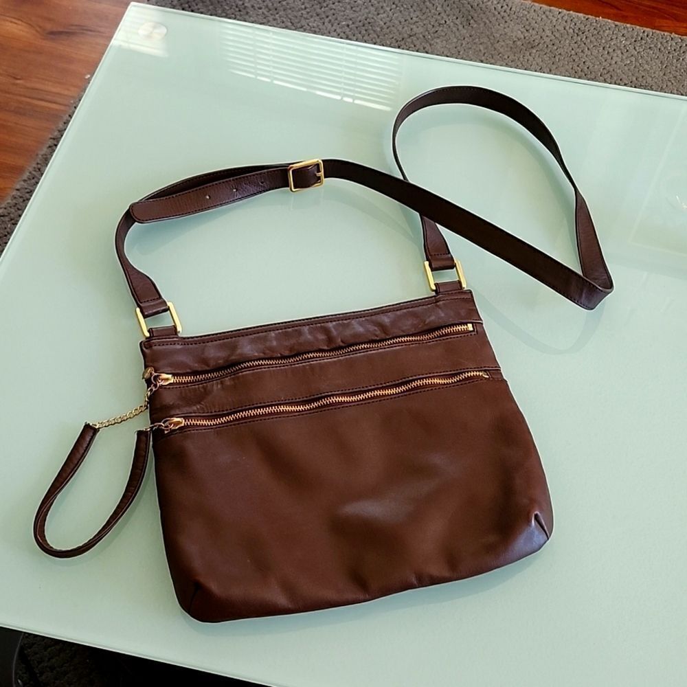 HOBO Leather Dark Academia‎ Crossbody Bag